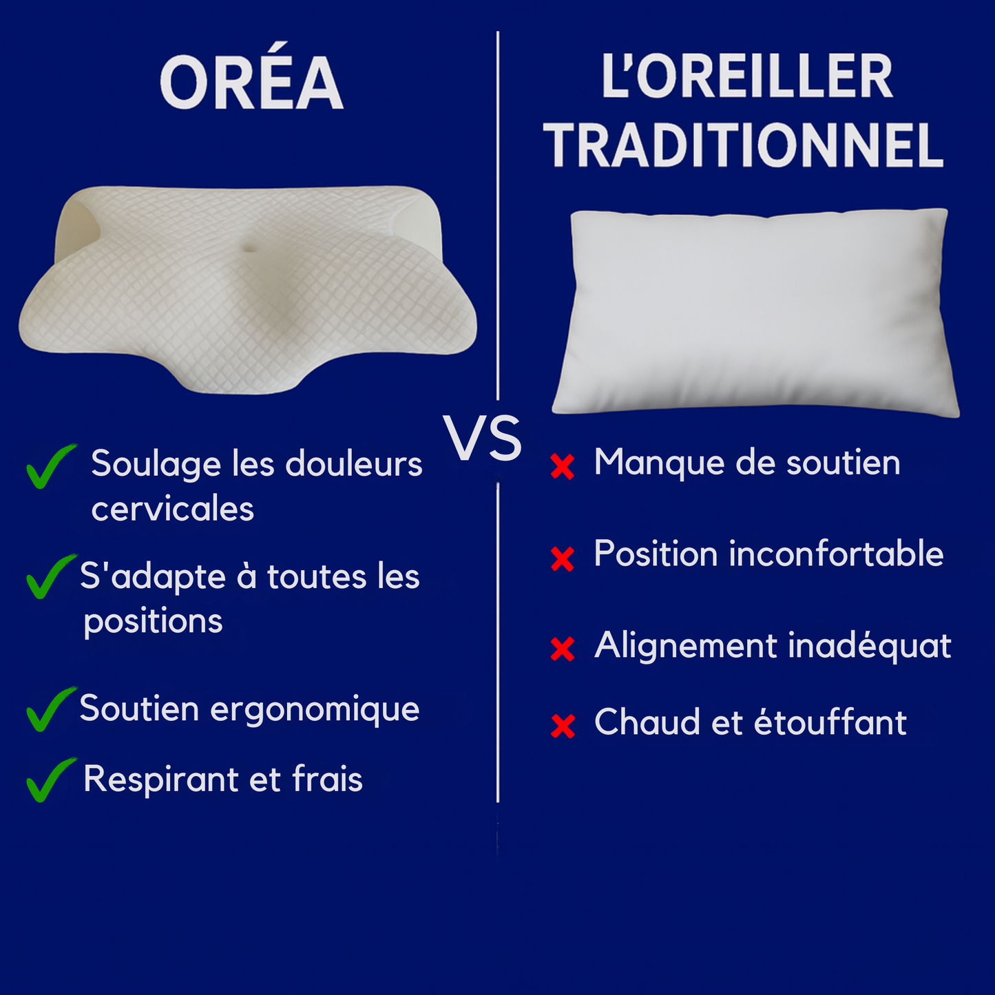 L’oreiller orthopédique Orea